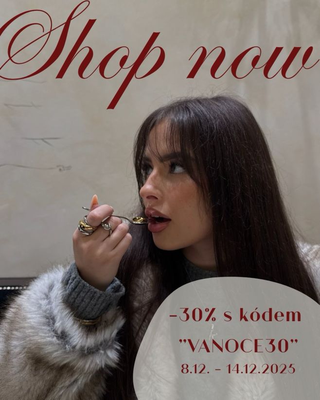 -30% na vše kódem “VANOCE30” 🎄~ akce platí do nedělní půlnoci 14.12.; udělejte (si) tyto Vánoce ještě zářivějšími se...