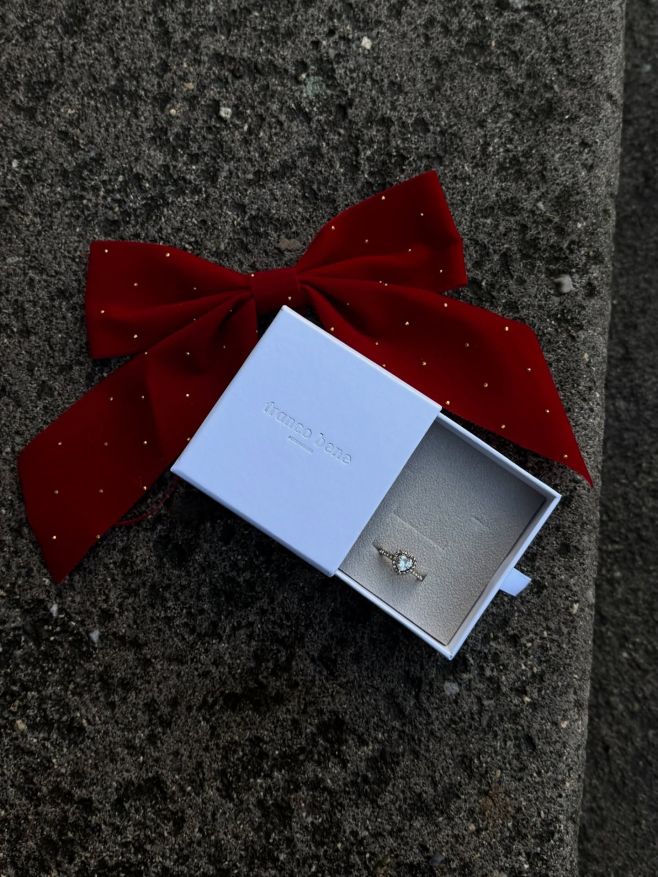 Srdíčkový promise ring se zirkony 🤍 ~ ideální dárek pod stromeček. 🎄